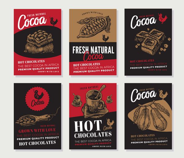 مجموعه پوسترهای حکاکی شده با کاکائو