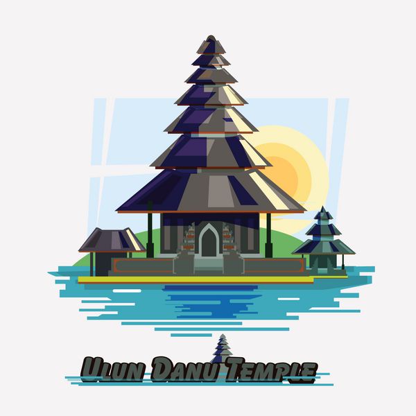 معبد اولون داناو بالی اندونزی - وکتور