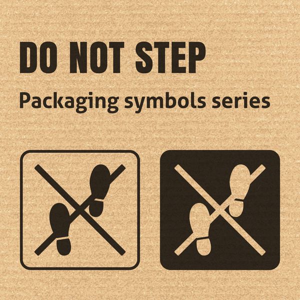 نماد بسته بندی را روی پس زمینه مقوا راه راه نگذارید برای استفاده در جعبه های مقوایی بسته ها و بسته ها وکتور