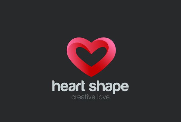 وکتور طراحی لوگوی قلب نماد عشق روز ولنتاین قلب و عروق