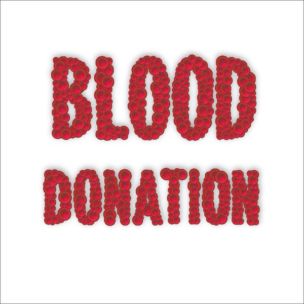 اهدای خون وکتور کتیبه اهدای خون از گلبول های قرمز تشکیل شده است