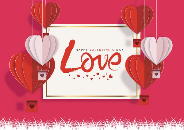 کارت تبریک روز ولنتاین مبارک اوریگامی