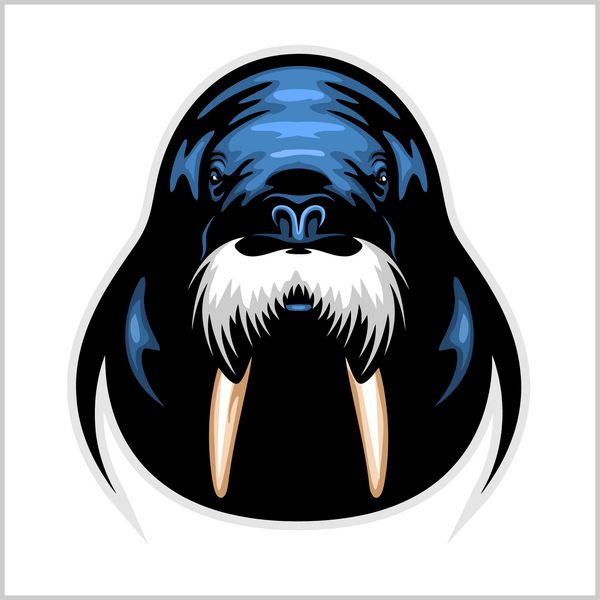 وکتور الگوی لوگوی Walrus برای تیم های ورزشی تجاری و غیره