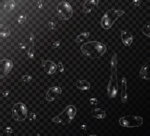 وکتور الگوی بدون درز با قطرات واقعی آب در پس‌زمینه شفاف