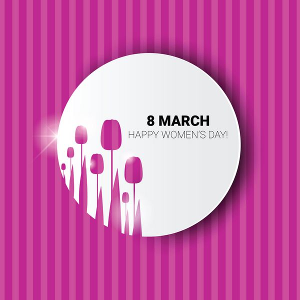8 مارس روز جهانی زن کارت پستال وکتور مسطح