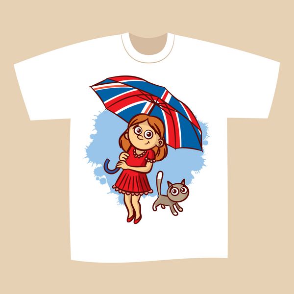 طرح چاپ تی شرت چتر بریتانیایی لندن