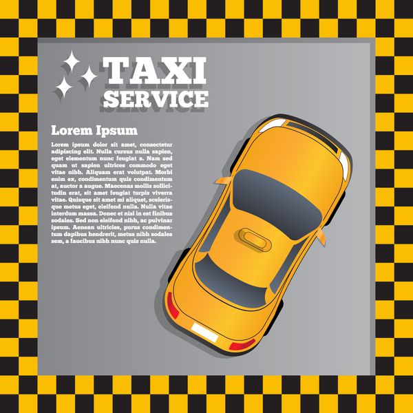 تاکسی سرویس نمای بالای ماشین ارائه طراحی قالب وکتور