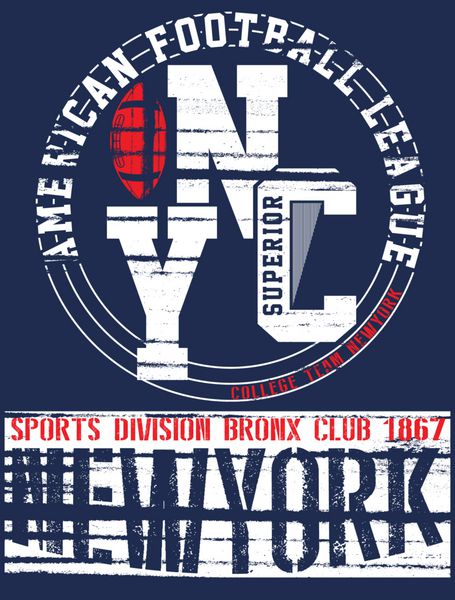 New York Varsity Sport وکتور چاپ و دانشگاه برای تی شرت یا استفاده های دیگر در وکتور گرافیک تی شرت