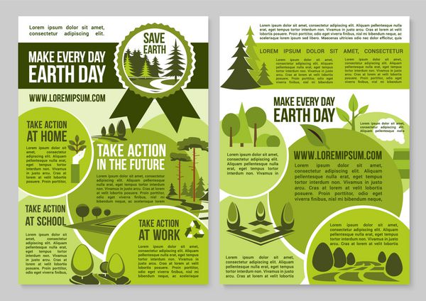 پوسترهای روز زمین اعلامیه Save Planet Nature