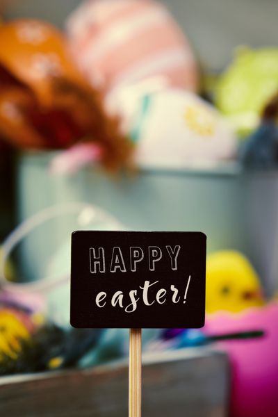 تخم مرغ های تزئین شده عید پاک و متن تبریک عید پاک