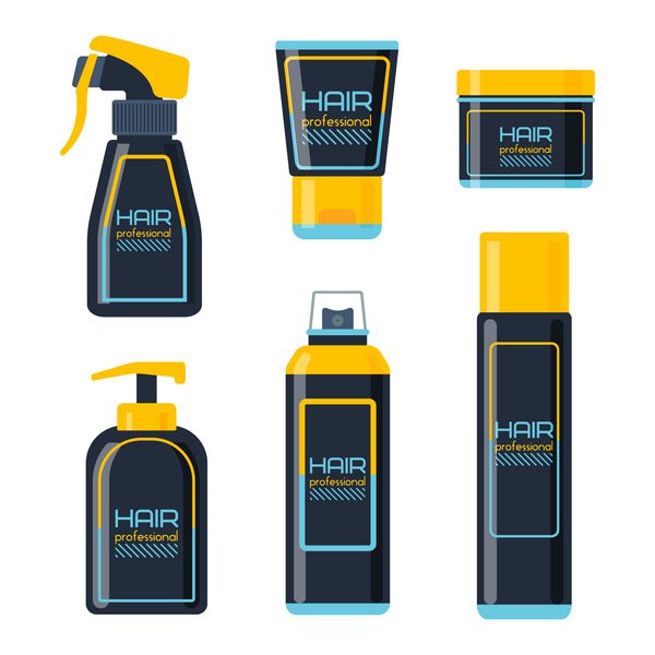 تصویر وکتور کرم لوسیون درمانی معطر بهداشتی با طراحی بطری پلاستیکی شامپوی موی پلاستیکی پمپ پمپ ژل فوم یا صابون مایع