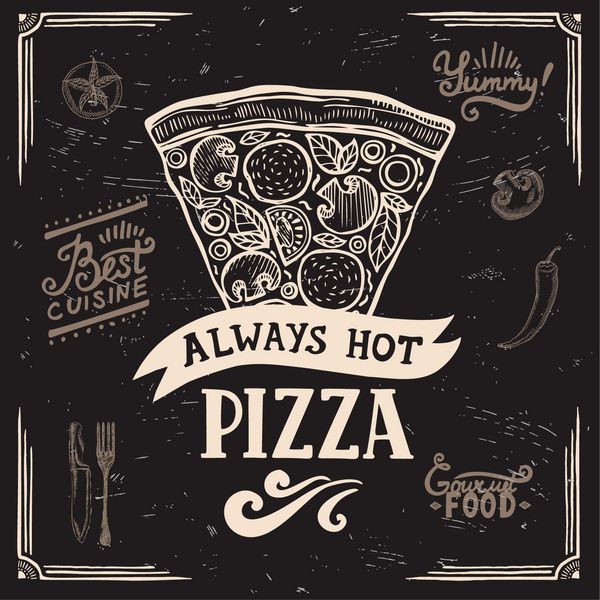 پوستر پیتزا برای رستوران و کافه