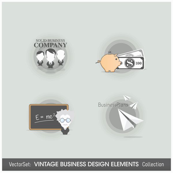 عناصر طراحی مجموعه آیکون های تجاری
