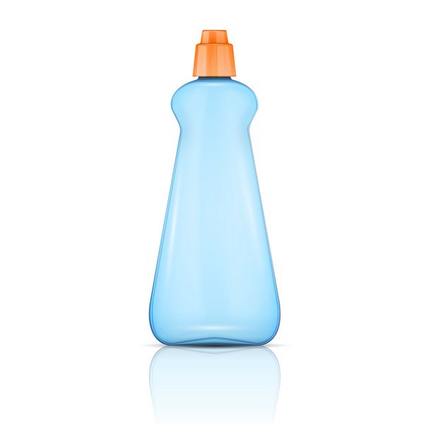 بطری پلاستیکی آبی با درپوش نارنجی