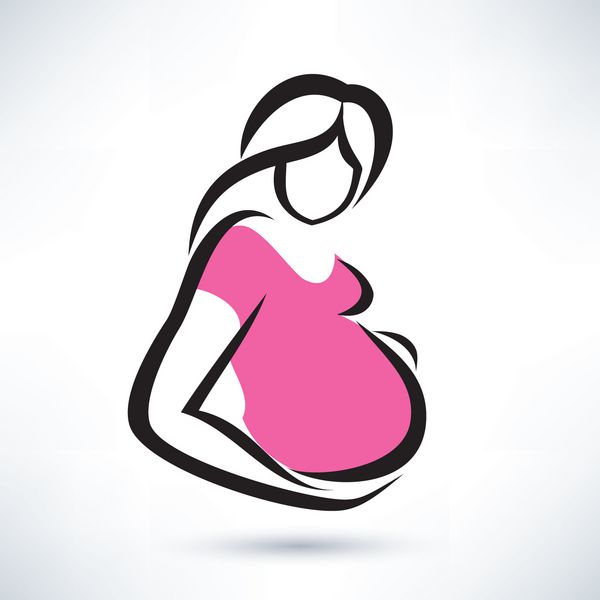 زن باردار نماد وکتور تلطیف شده