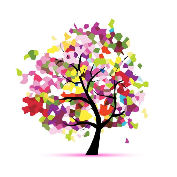 درخت موزاییک انتزاعی برای طراحی شما