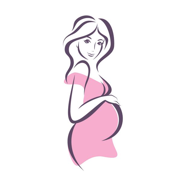 زن باردار نماد وکتور تلطیف شده