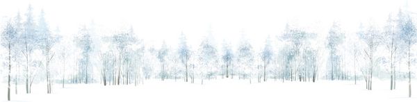 وکتور صحنه زمستانی با پس‌زمینه جنگلی جدا شده روی سفید