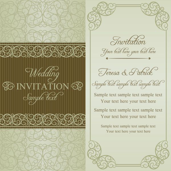 دعوتنامه عروسی باروک طلای کسل کننده