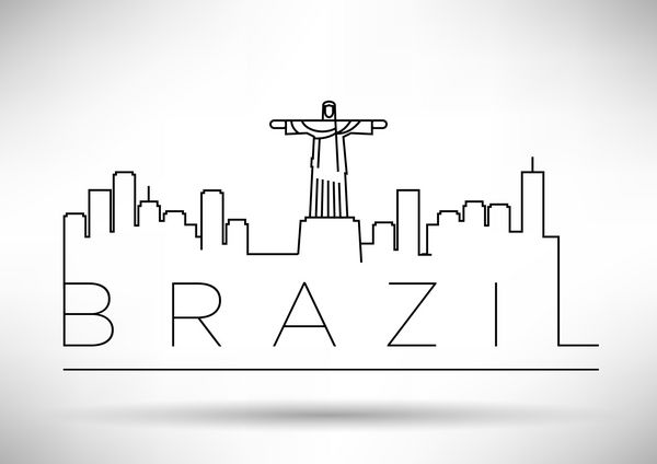 طراحی تایپوگرافی خط سیلوئت شهر برزیل
