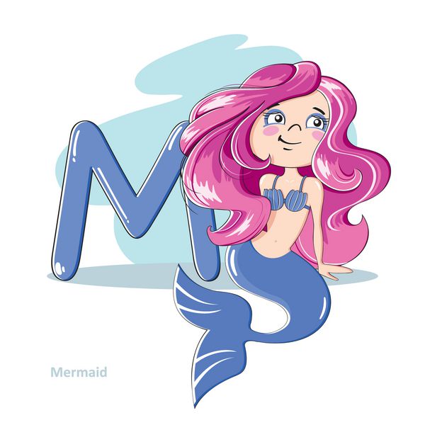 کارتون الفبا - حرف M با پری دریایی خنده دار