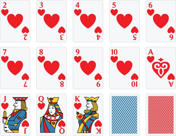 کارت های بازی - مجموعه قلب ها