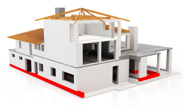 خانه مدرن سه بعدی مرحله ساخت