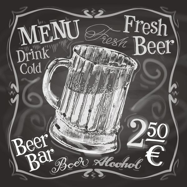 الگوی طراحی لوگو وکتور لیوان آبجو نوشیدنی یا منوی الکلی