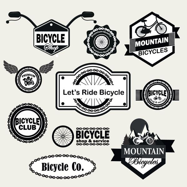 مجموعه لوگو تایپ های خدمات فروشگاه دوچرخه