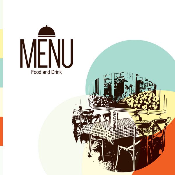 طراحی منوی رستوران رترو با یک عکس طرح