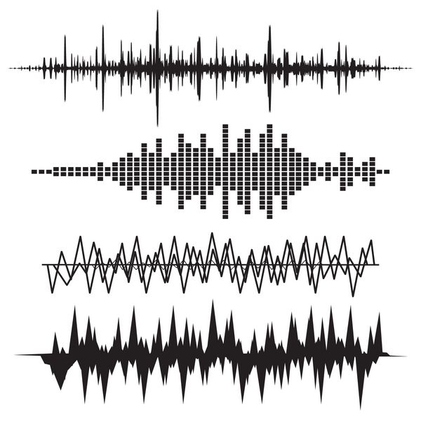 مجموعه آیکون موج صدا مجموعه آیکون های موج صوتی موسیقی یکسان سازی صدا a