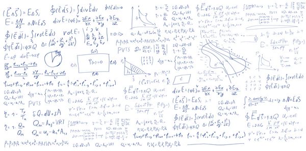 فرمول ها و معادلات دست نویس در زمینه سفید