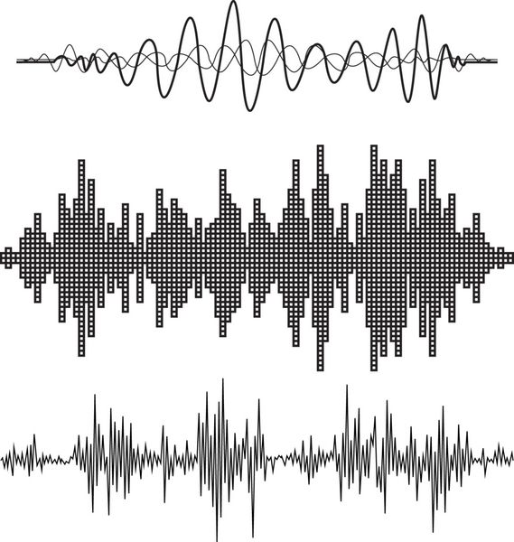 مجموعه امواج صوتی وکتور موسیقی فناوری اکولایزر صدای صوتی موزیکال پالس وکتور