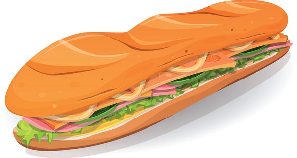 نماد ساندویچ فرانسوی ژامبون و کره کلاسیک