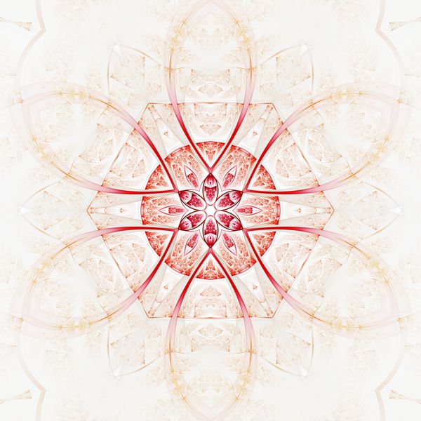 گل قرمز فراکتال اثر هنری دیجیتال برای طراحی گرافیکی خلاقانه