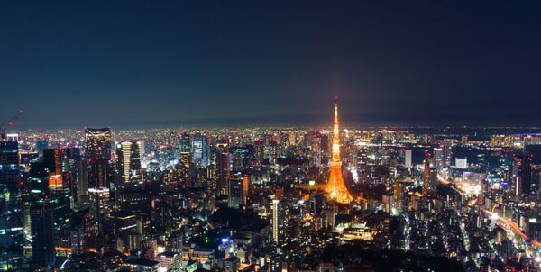 نمای برج توکیو در شب