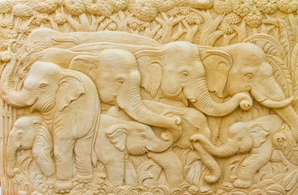 بومیان ماهر هنر فیل و دیوار گچبری در تایلند