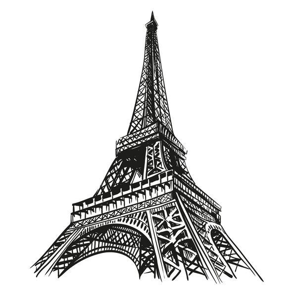 برج ایفل کشیده شده با دست پاریس وکتور