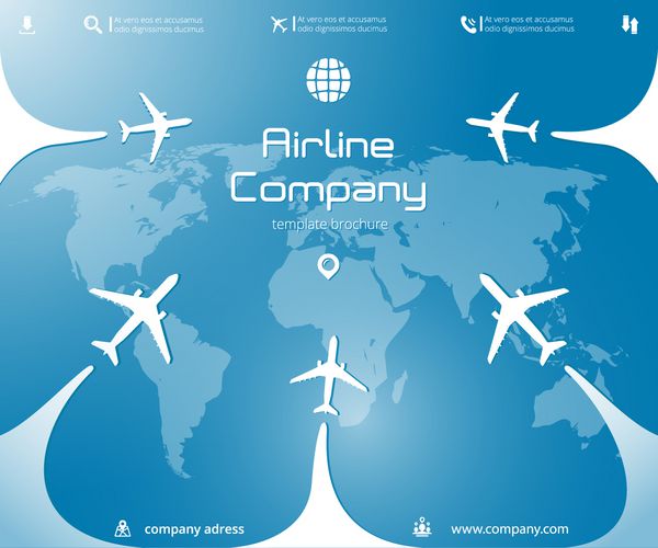 بروشور هواپیما با هواپیما گردباد عناصر اینفوگرافیک و نقشه جهان قابل استفاده برای آژانس های مسافرتی شرکت های هواپیمایی بنر خطوط هوایی