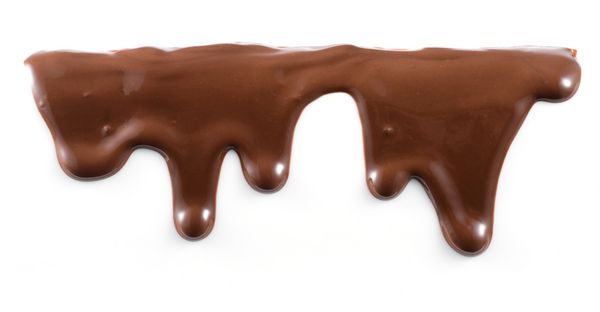 شکلات آب شده می چکد جریان های جدا شده روی سفید