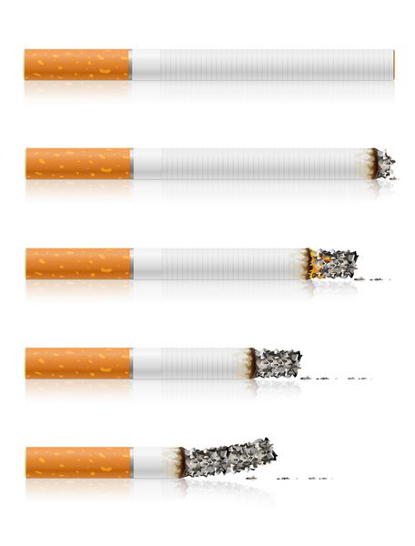 گروه مراحل مختلف کشیدن سیگار - وکتور