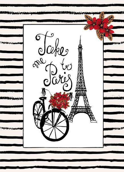 کارت تایپوگرافی دستی شیک پلاکارد پوستر پس زمینه های رترو رمانتیک پاریس فرانسه با شعار