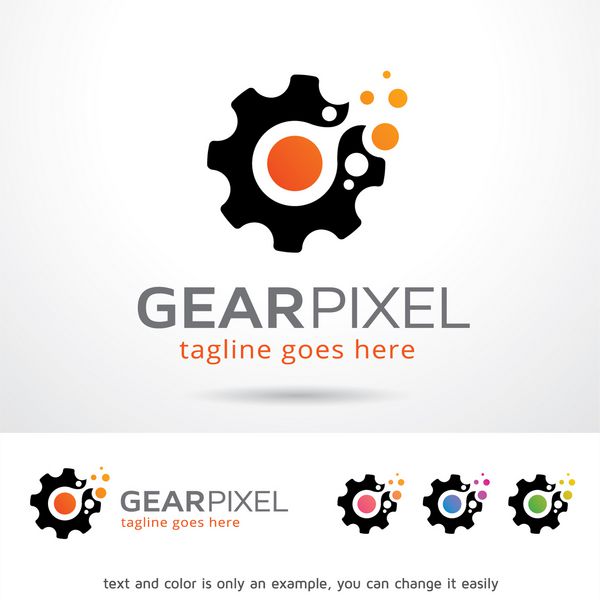 وکتور طراحی قالب لوگوی Gear Pixel