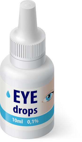 تصویر بطری پزشکی برای قطره های چشمی در زمینه سفید