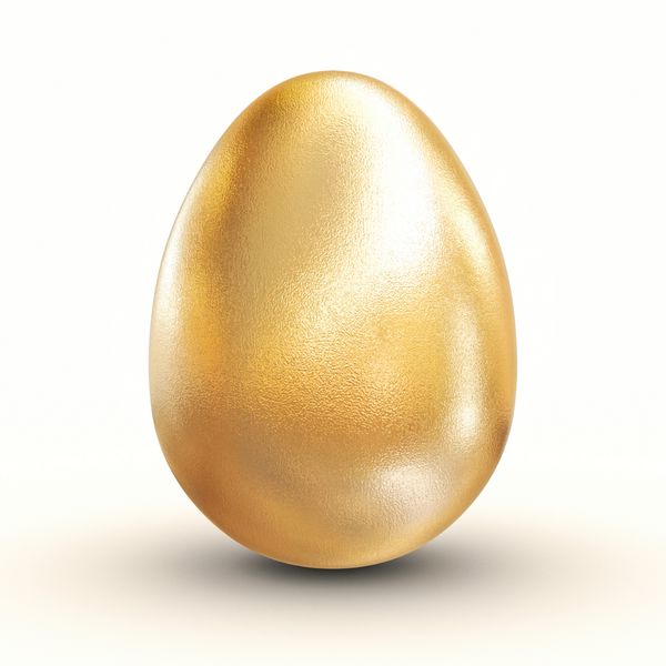 تصویر رندر سه بعدی تخم مرغ طلایی عید پاک