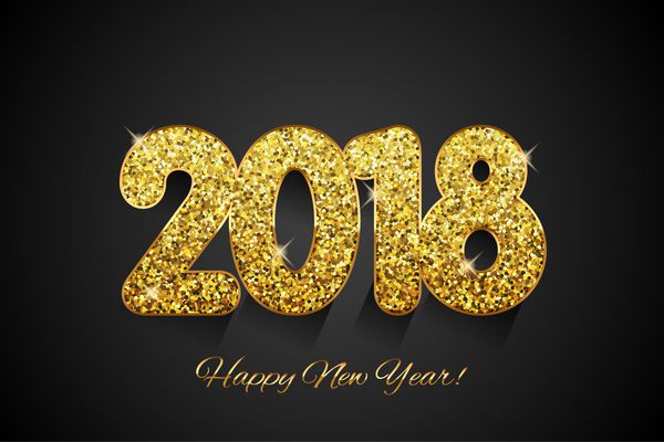 سال نو مبارک 2018 وکتور پس زمینه سال نو