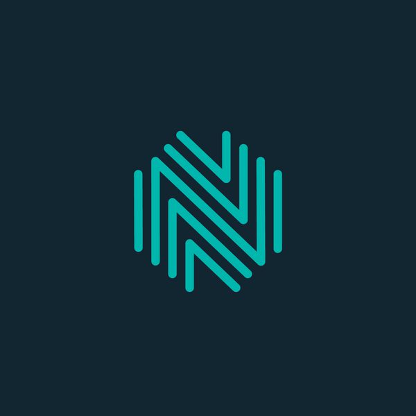 الگوی طراحی نماد لوگو حرف N وکتور