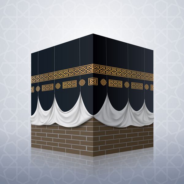 طرح وکتور مسجد کعبه آیکون اسلامی واقعی