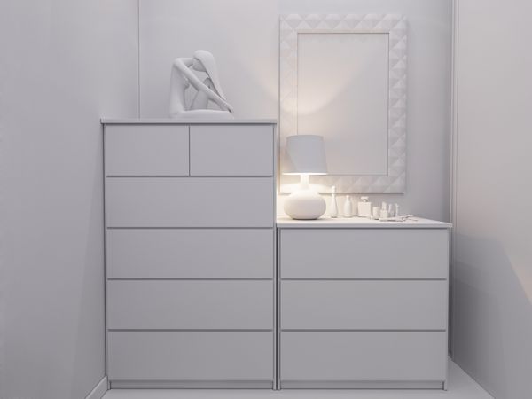 رندر سه بعدی طراحی داخلی اتاق خواب