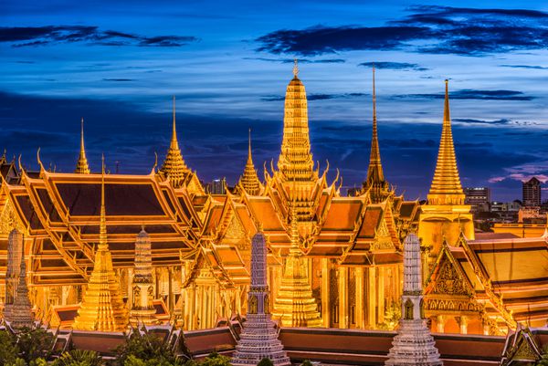 خط افق بانکوک تایلند در Wat Phra Kaew و Grand Palace